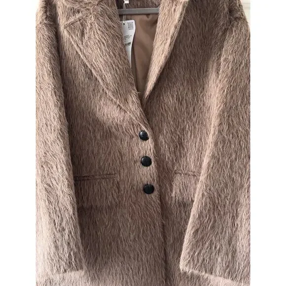 Women Faux Fur Jacket Soft Warm Plush Coat Outerwear Elegant Chic - Picture 4 of 10